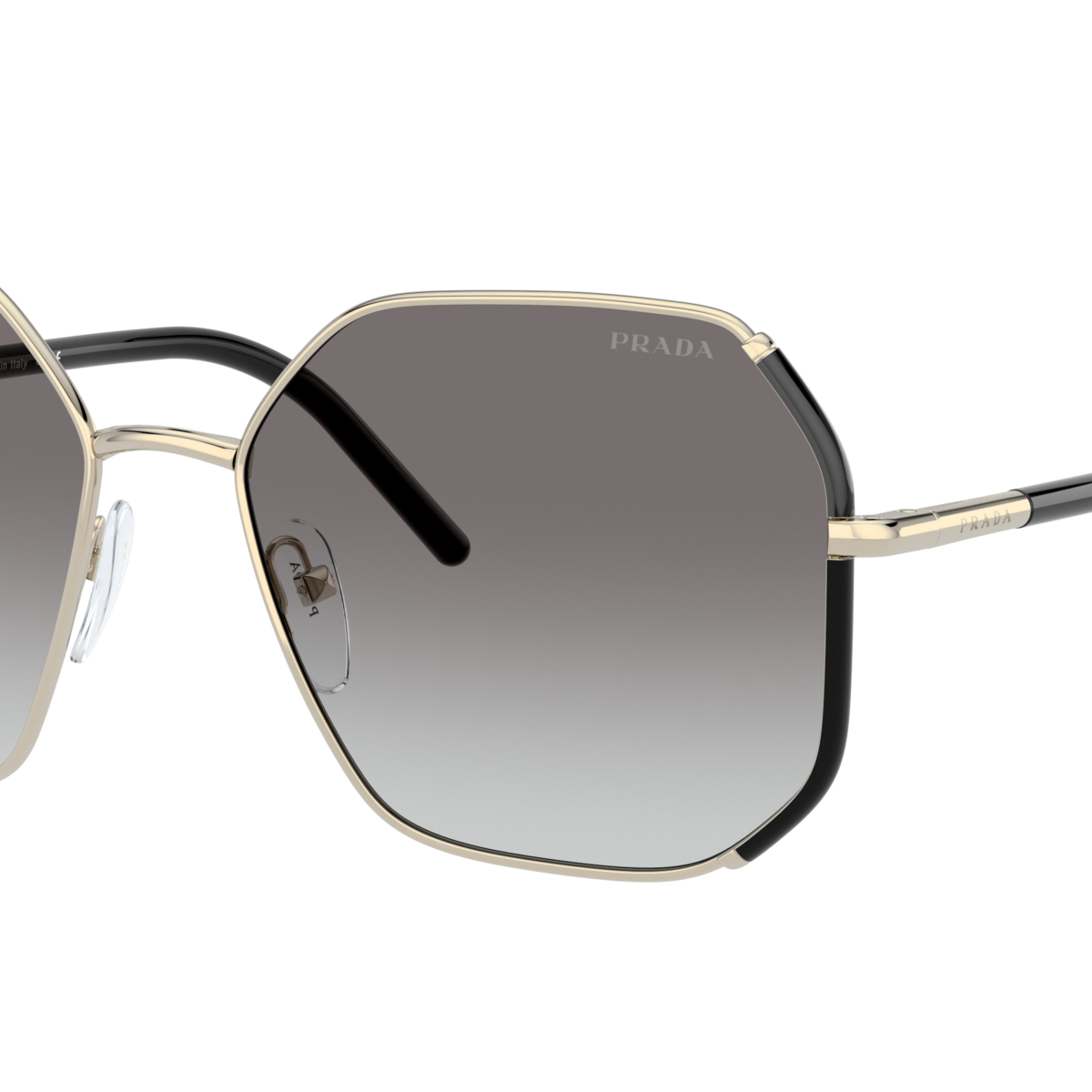 Prada PR 52WS Black/Pale Gold AAV0A7 three-quarter view