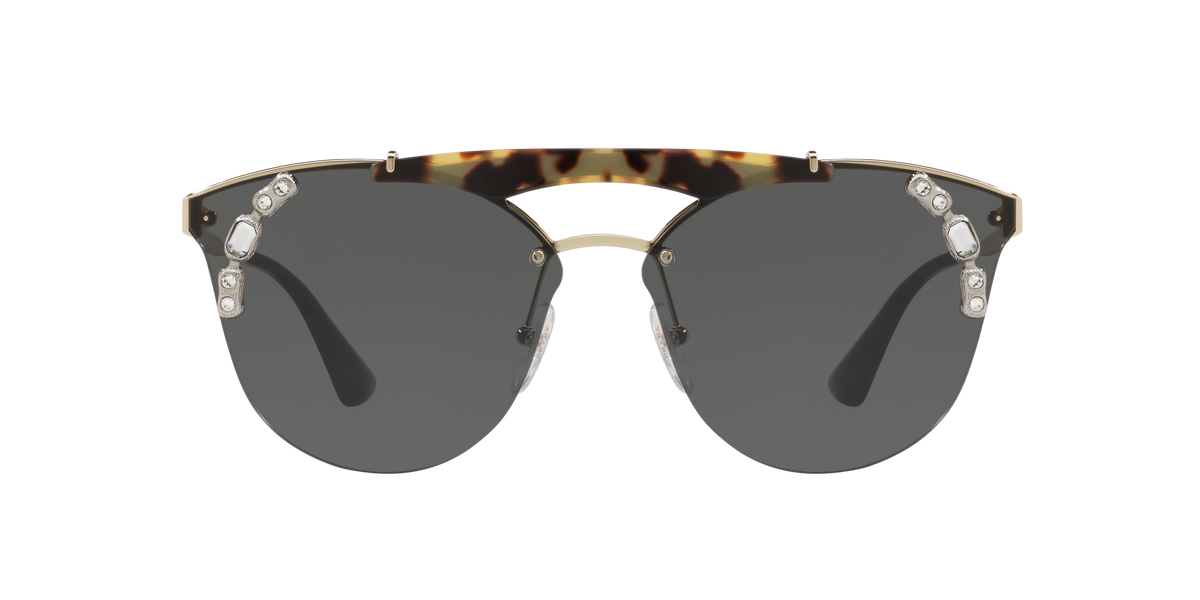 Prada PR 53US Pale Gold/Medium Havana I8N5S0 three-quarter view