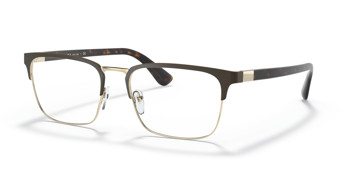 Prada PR 54TV Matte Burnished/Pale Gold 01U1O1 three-quarter view