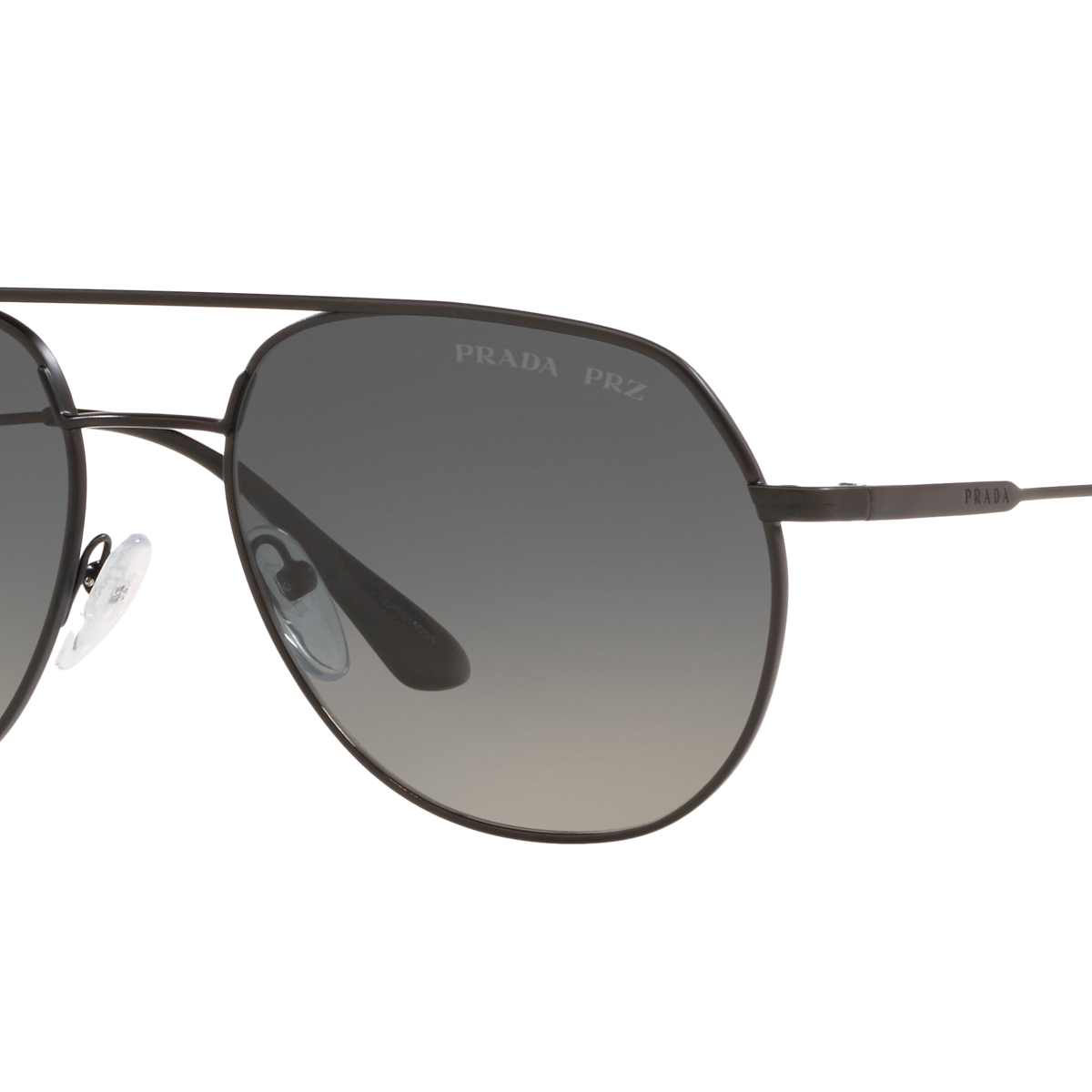 Prada PR 55US Matte Black 1BO5W1 three-quarter view