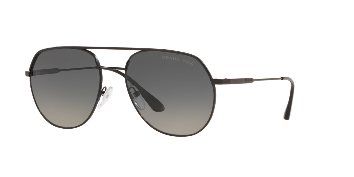 Prada PR 55US Matte Black 1BO5W1 three-quarter view