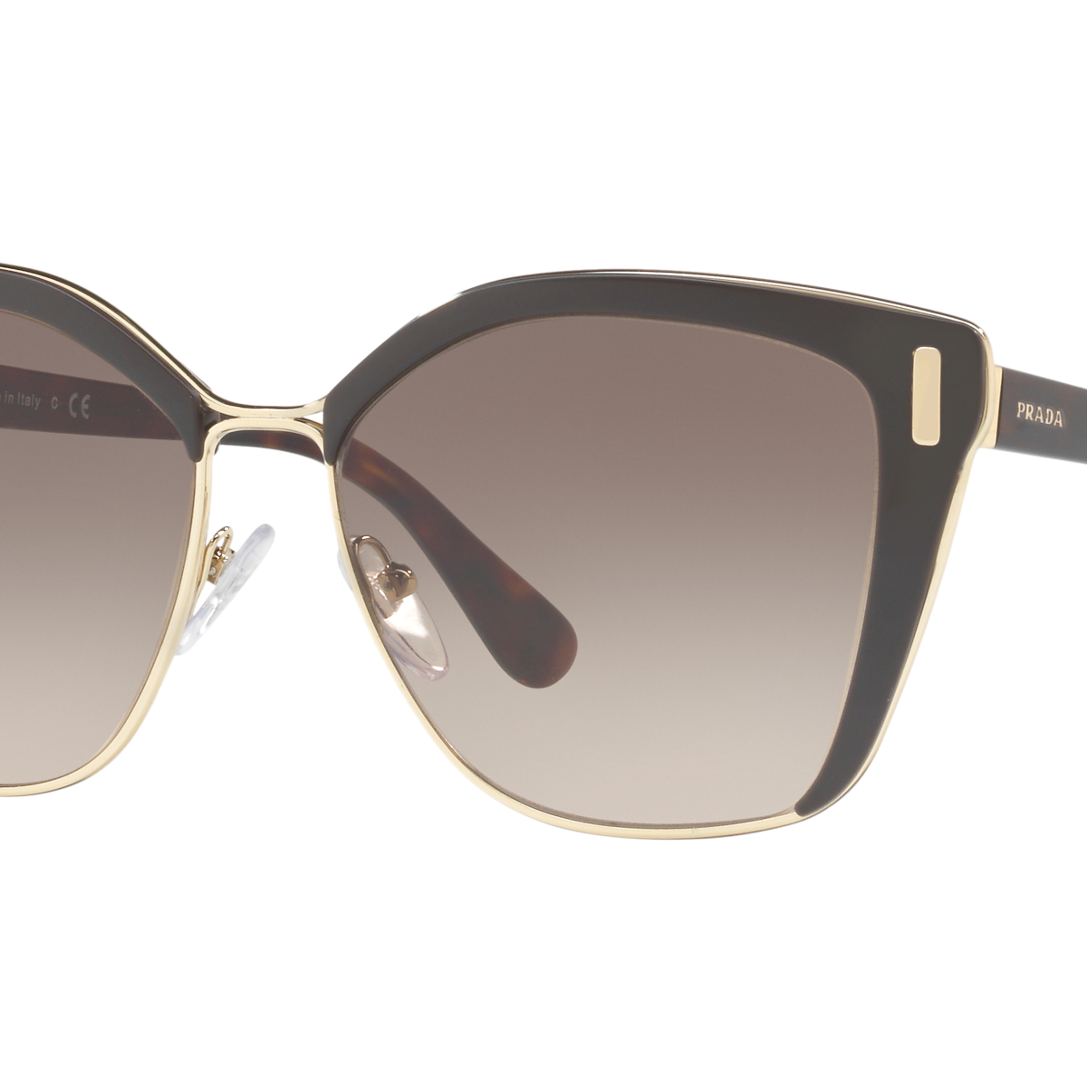 Prada PR 56TS Brown/Pale Gold DHO3D0 three-quarter view