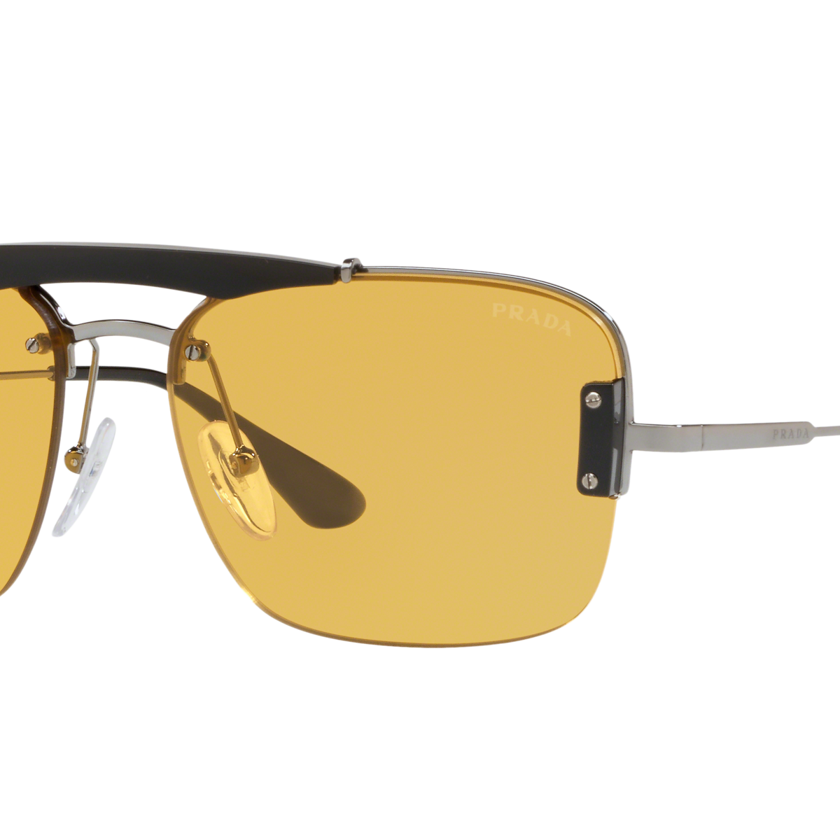 Prada PR 56VS Black/Gunmetal M4Y0B7 three-quarter view