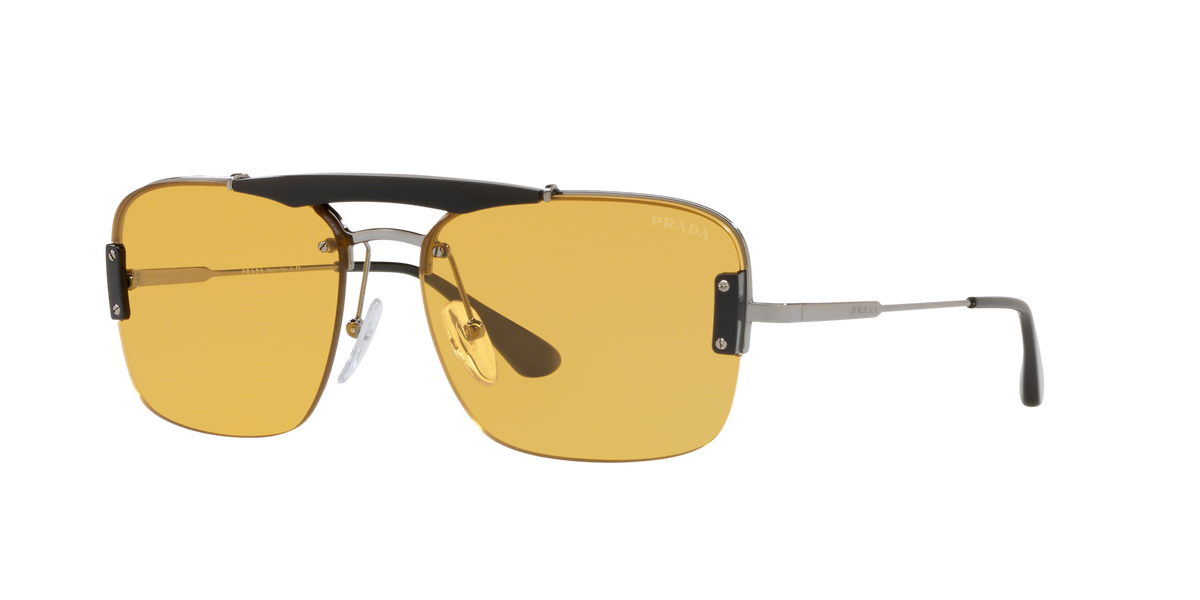Prada PR 56VS Black/Gunmetal M4Y0B7 three-quarter view