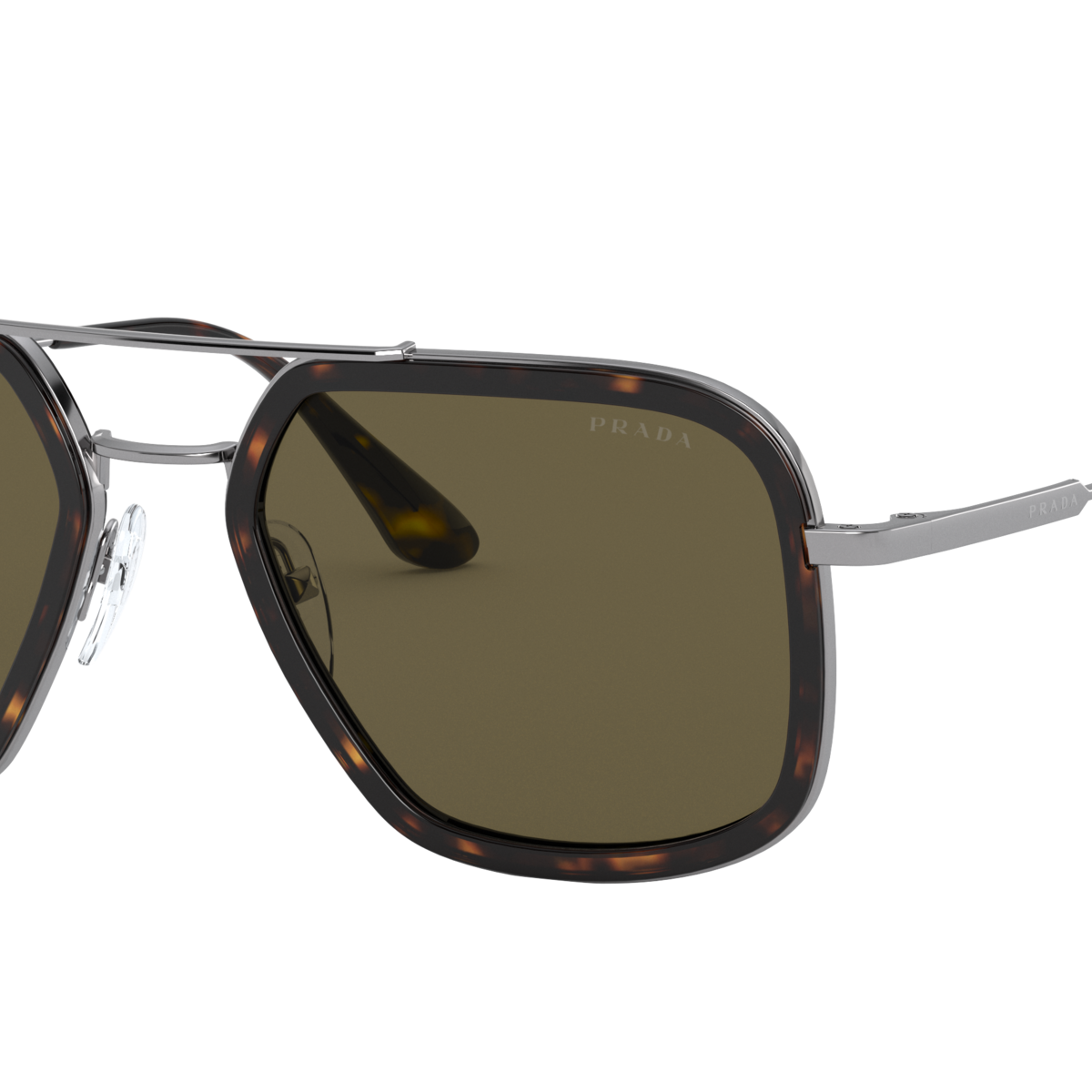 Prada PR 57XS Havana/Gunmetal 01A8C1 three-quarter view