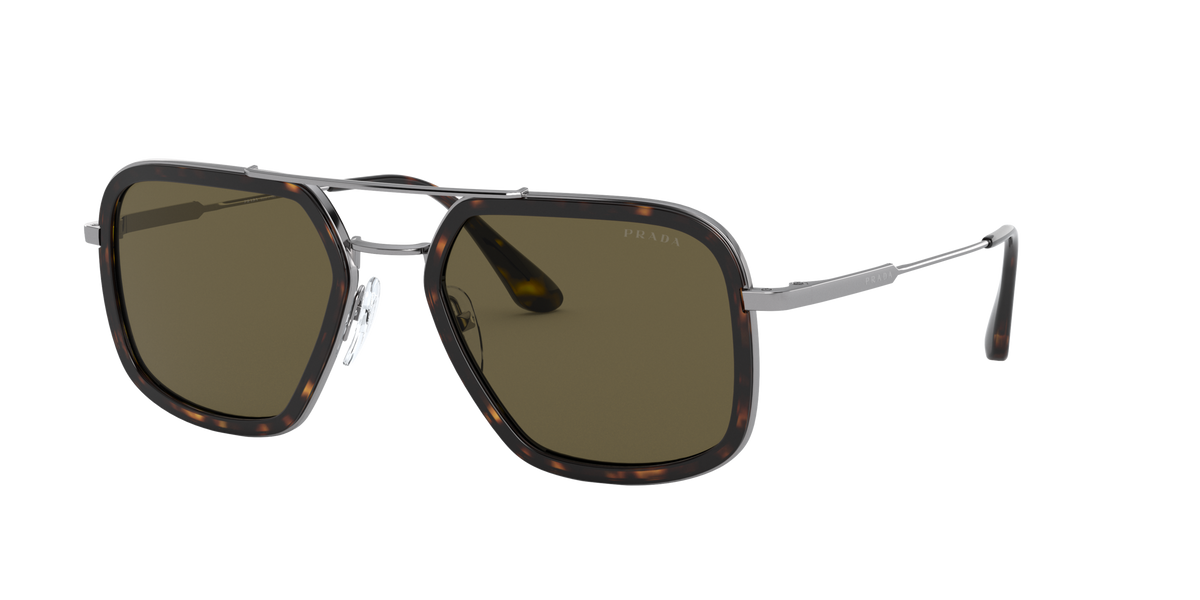 Prada PR 57XS Havana/Gunmetal 01A8C1 three-quarter view