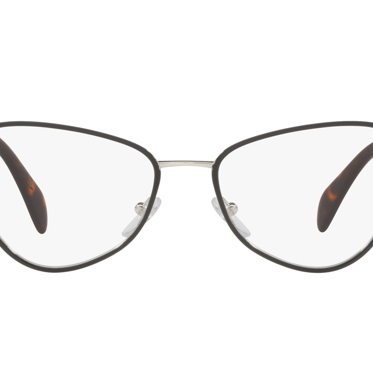 Prada PR 58UV Black/Silver 1AB1O1 three-quarter view