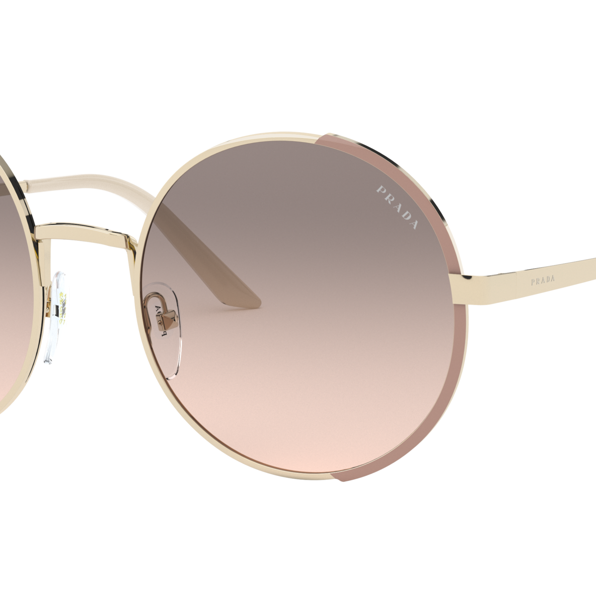 Prada PR 59XS Pale Gold/Matte Pink 07B4K0 three-quarter view