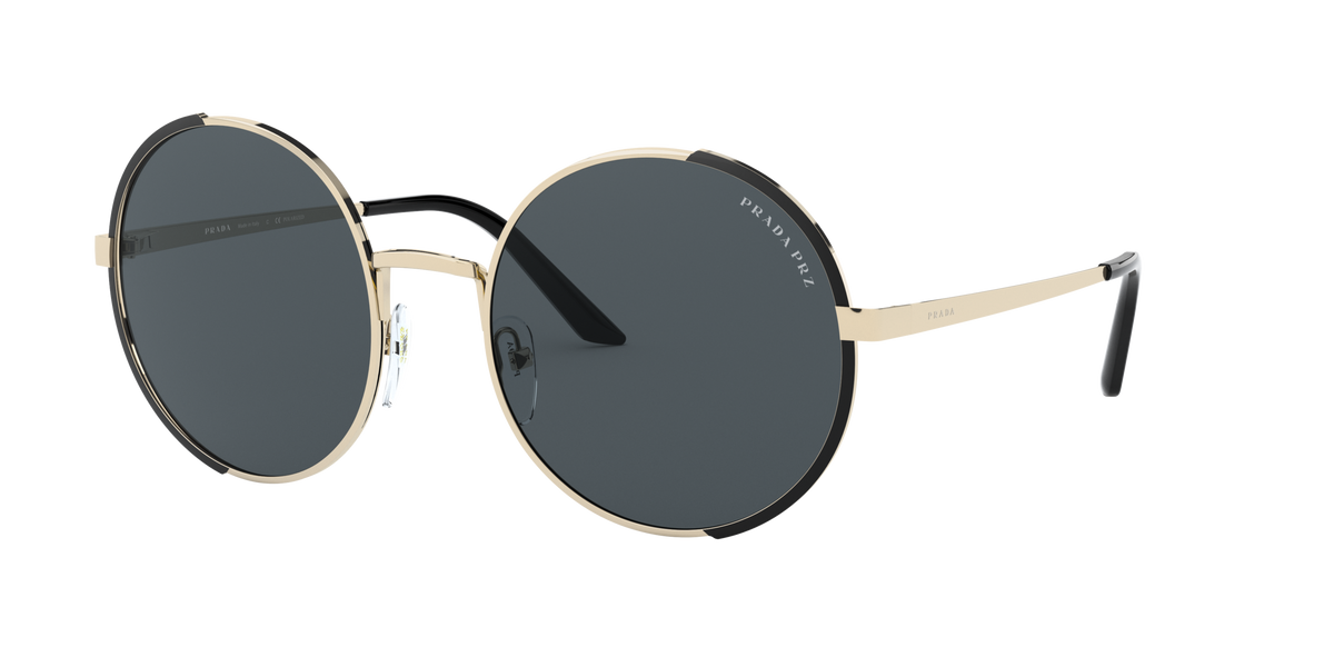 Prada PR 59XS Pale Gold/Matte Black QE35Z1 three-quarter view