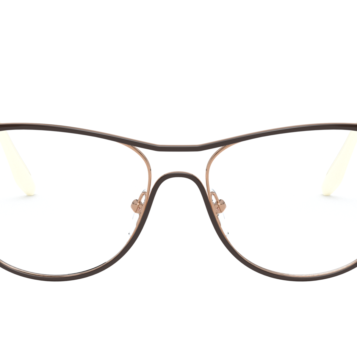 Prada PR 59XV Top Brown/Rose Gold 3311O1 three-quarter view