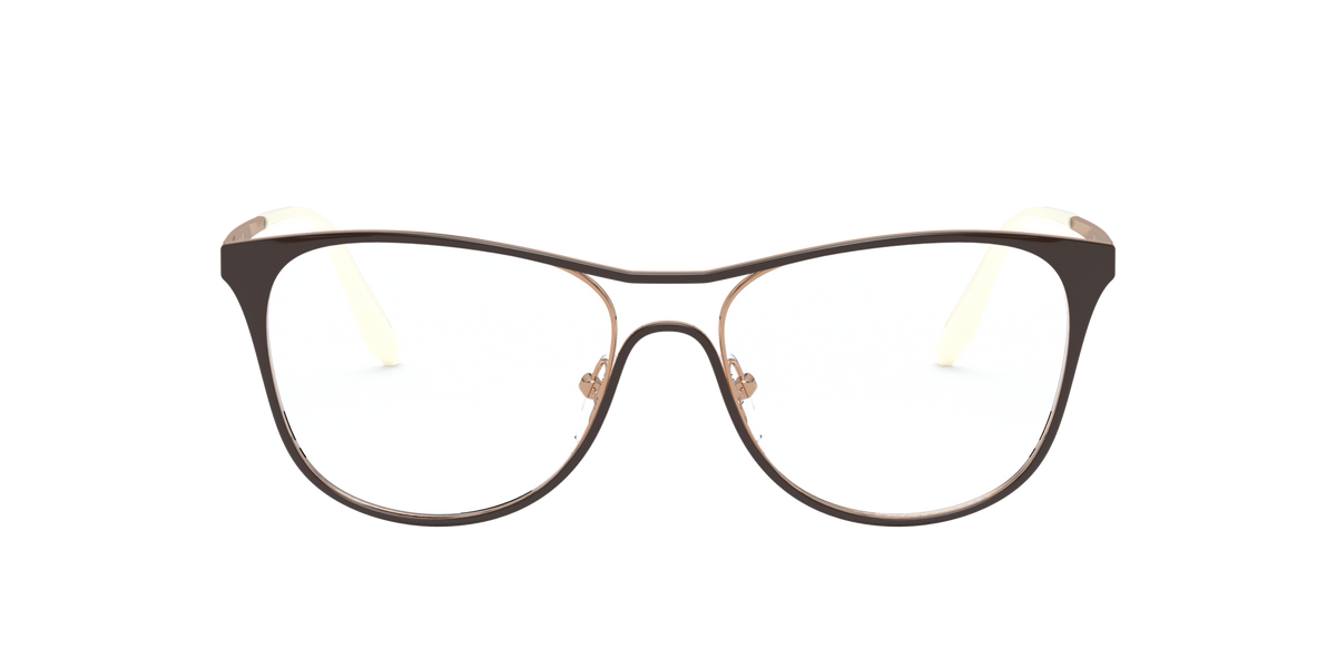 Prada PR 59XV Top Brown/Rose Gold 3311O1 three-quarter view