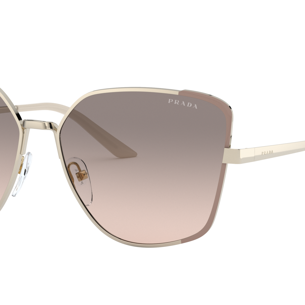 Prada PR 60XS Pale Gold/Matte Pink 07B4K0 three-quarter view