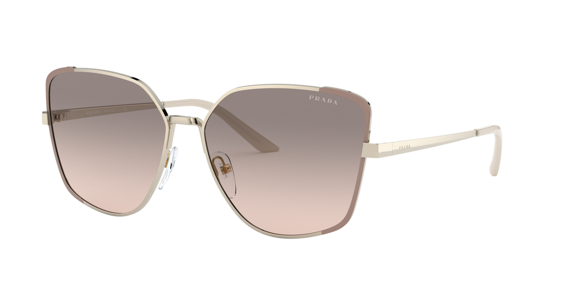 Prada PR 60XS Pale Gold/Matte Pink 07B4K0 three-quarter view