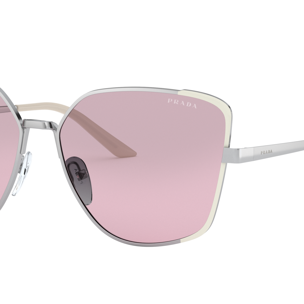 Prada PR 60XS Silver/Ivory 08B4W1 three-quarter view