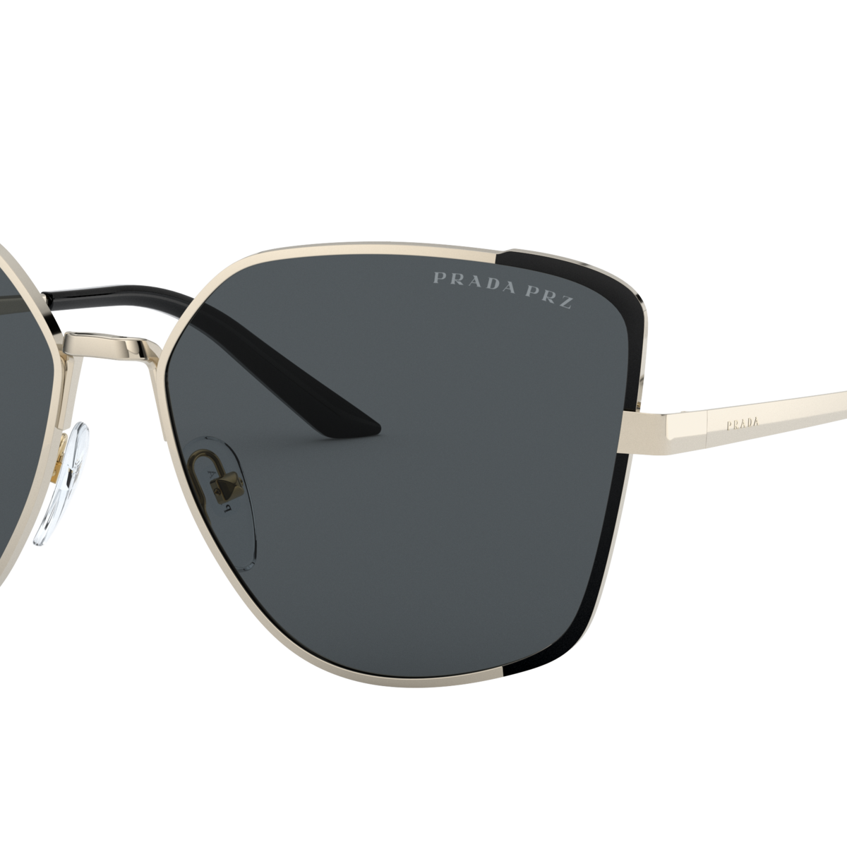 Prada PR 60XS Pale Gold/Matte Black QE35Z1 three-quarter view