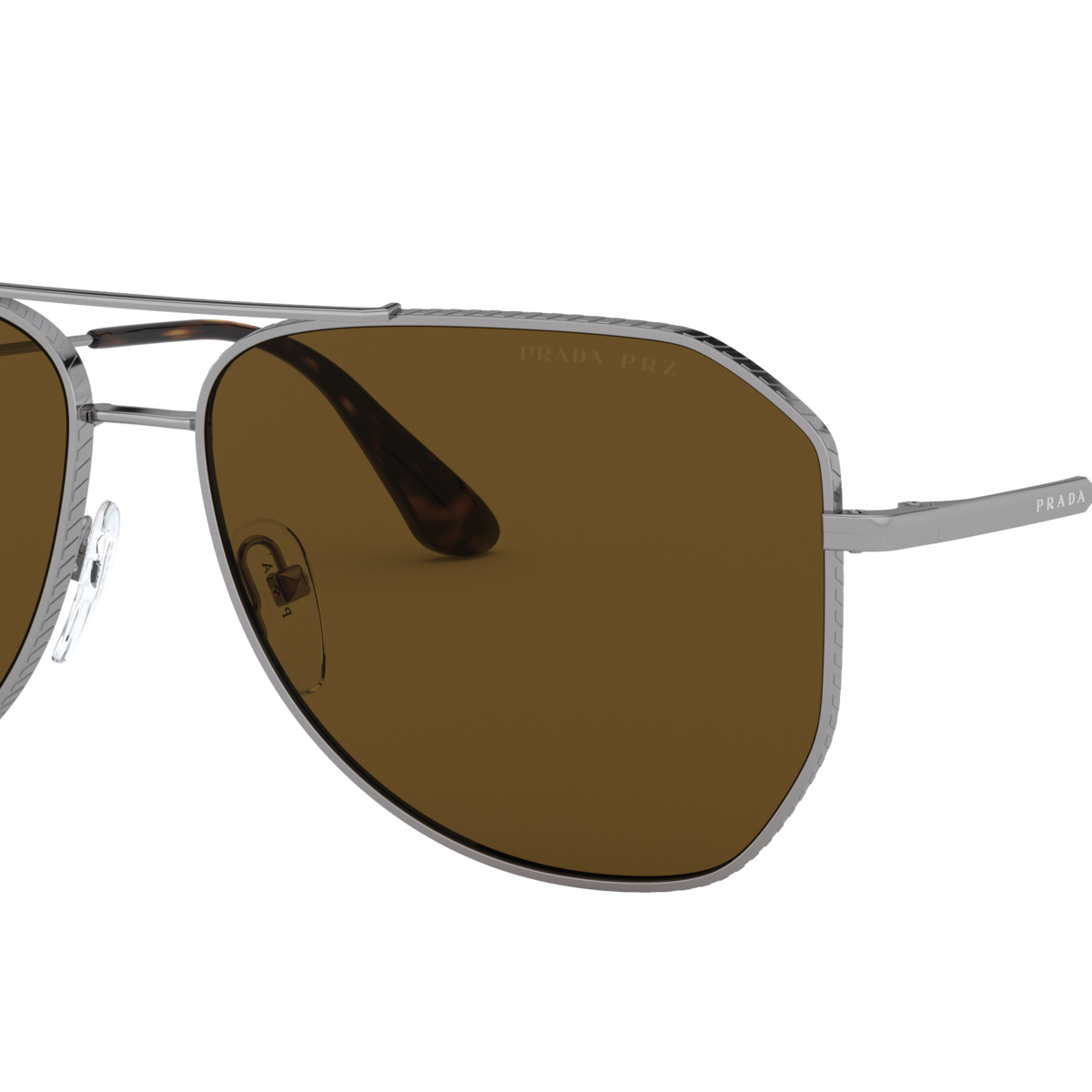Prada PR 63XS Gunmetal 5AV01D three-quarter view