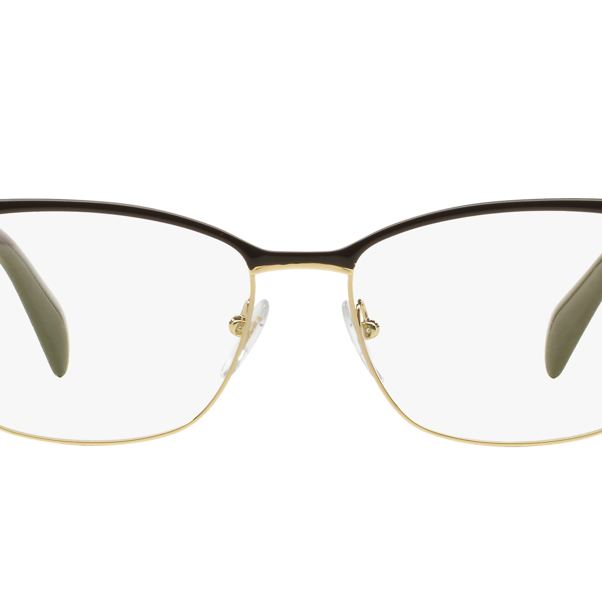Prada PR 65RV Brown On Pale Gold DHO1O1 three-quarter view