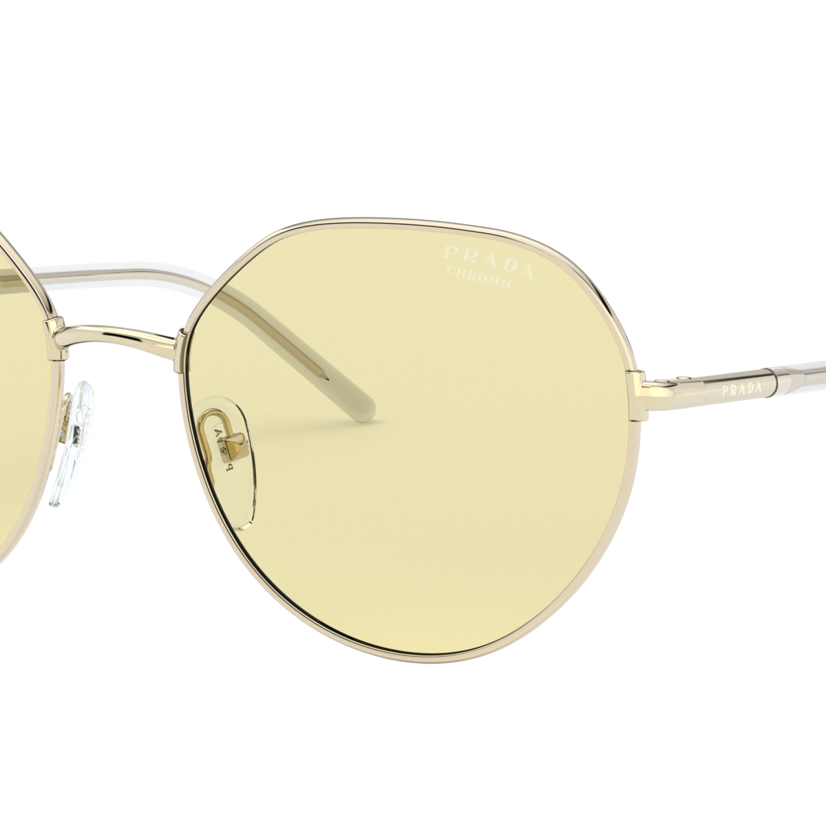 Prada PR 65XS Pale Gold ZVN01F three-quarter view