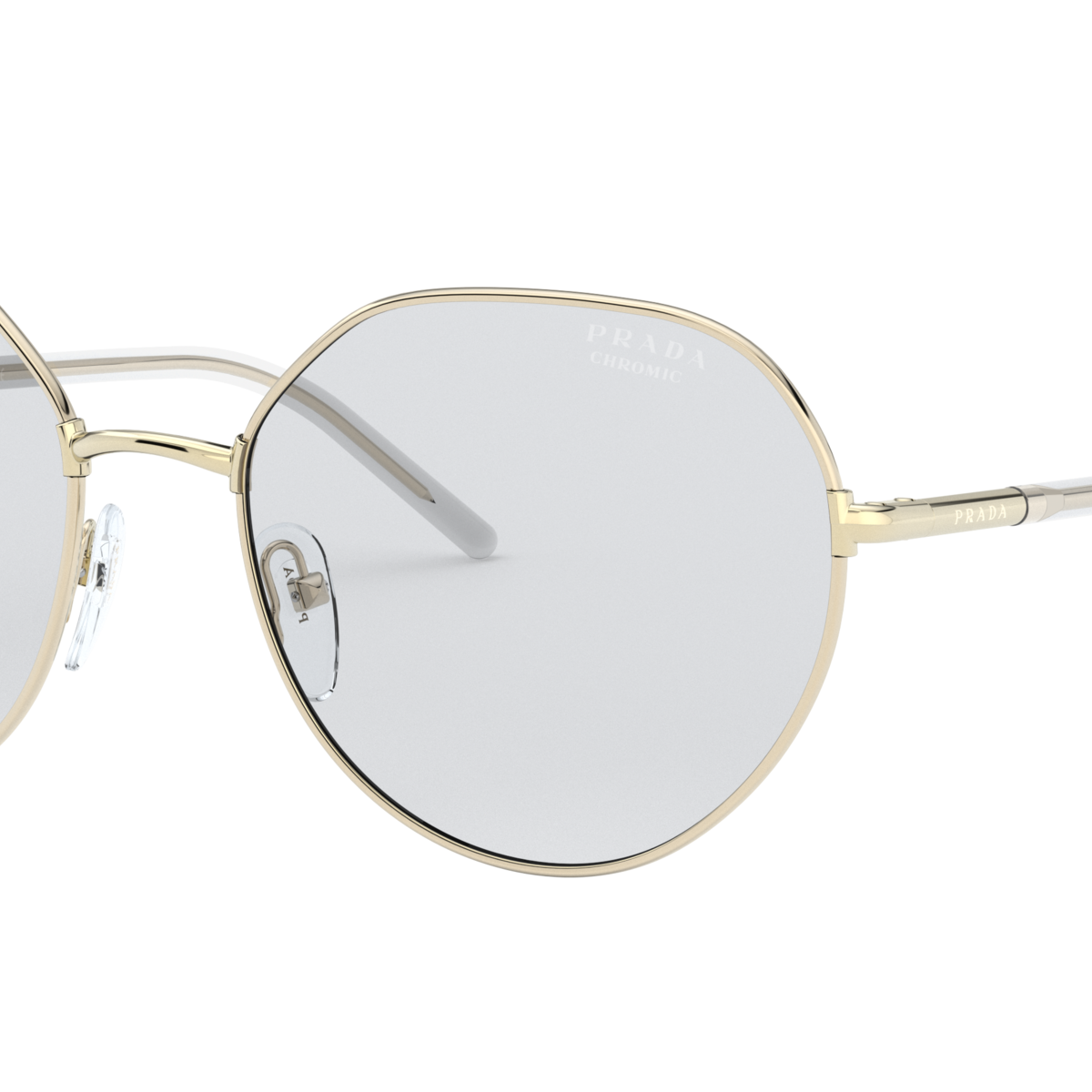 Prada PR 65XS Pale Gold ZVN07D three-quarter view