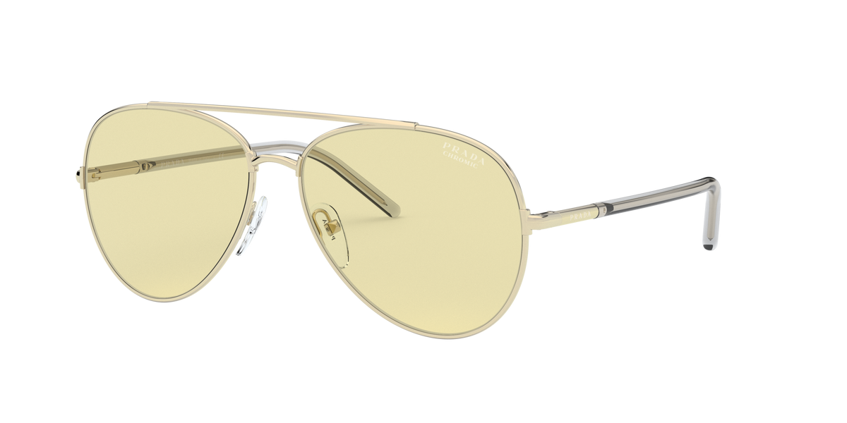 Prada PR 66XS Pale Gold ZVN01F three-quarter view