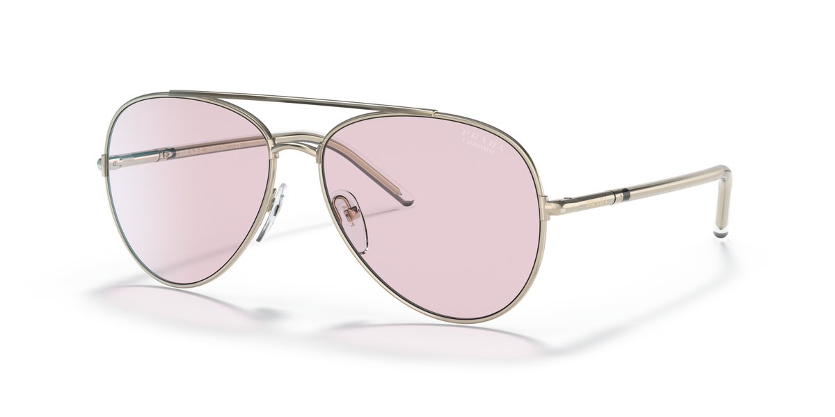 Prada PR 66XS Pale Gold ZVN01N three-quarter view