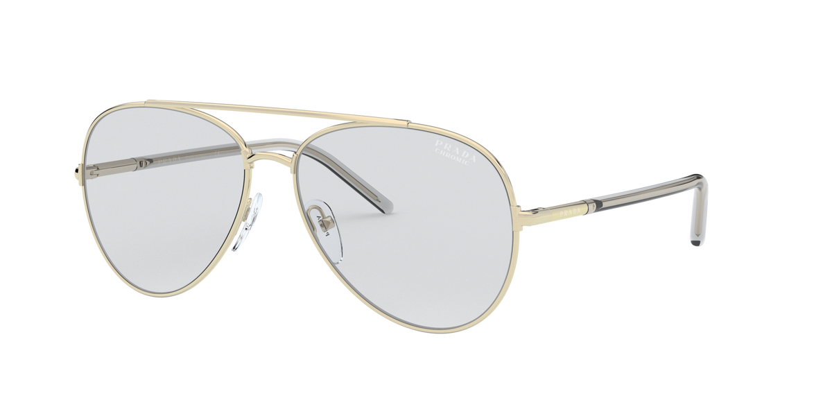 Prada PR 66XS Pale Gold ZVN07D three-quarter view