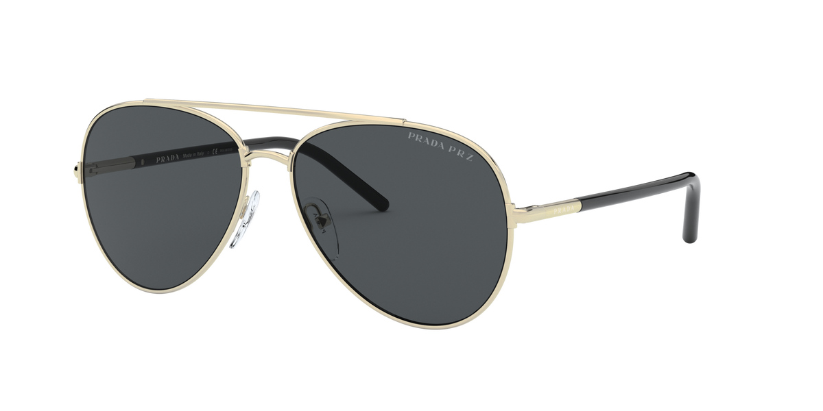 Prada PR 66XS Pale Gold ZVN5Z1 three-quarter view