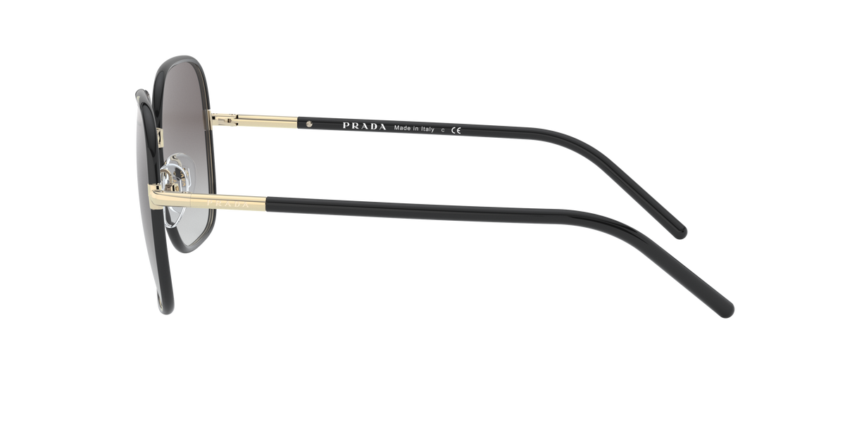 Prada PR 67XS AAV0A7 Pale Gold/Black, side view showing the temple