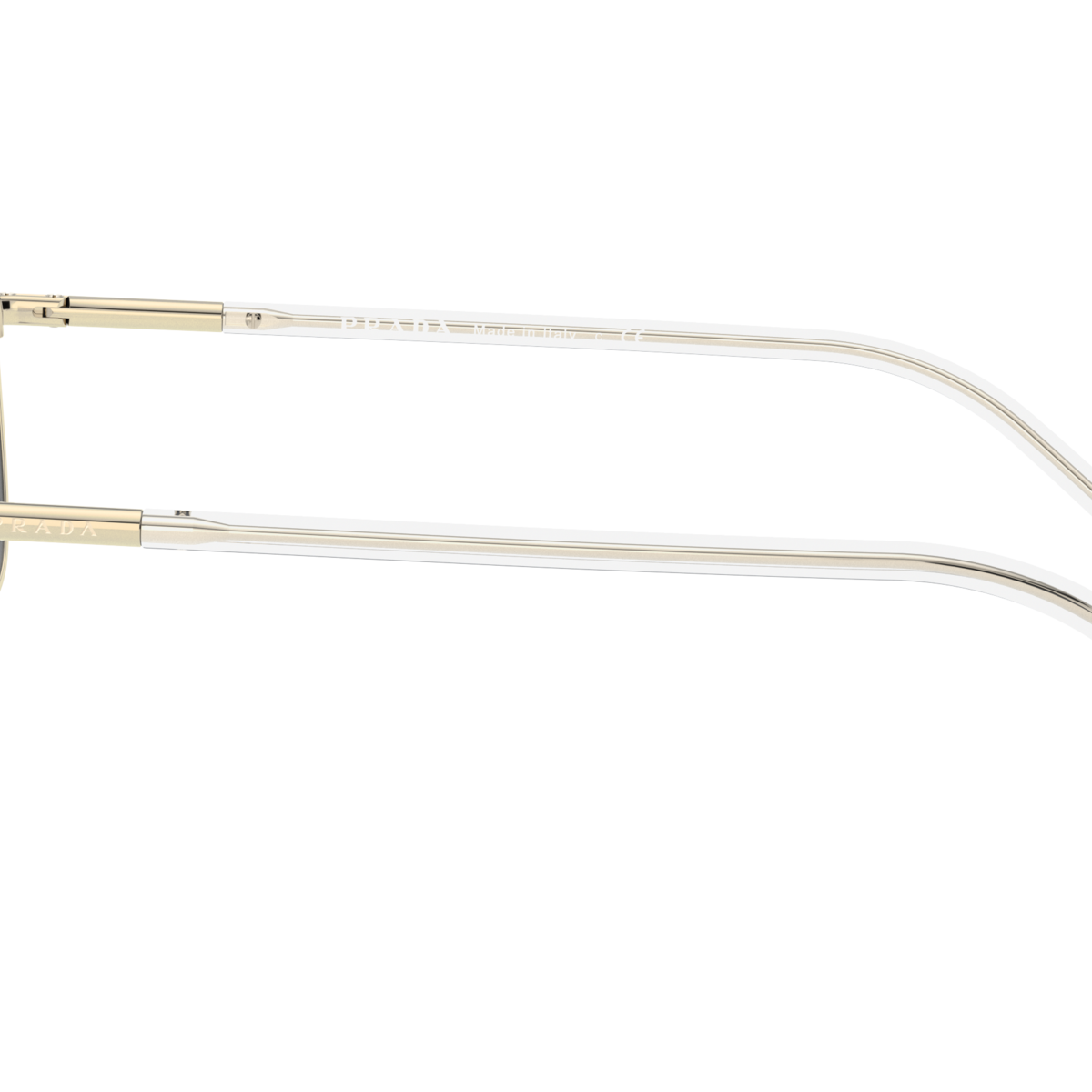 Prada PR 67XS ZVN07D Pale Gold, side view showing the temple