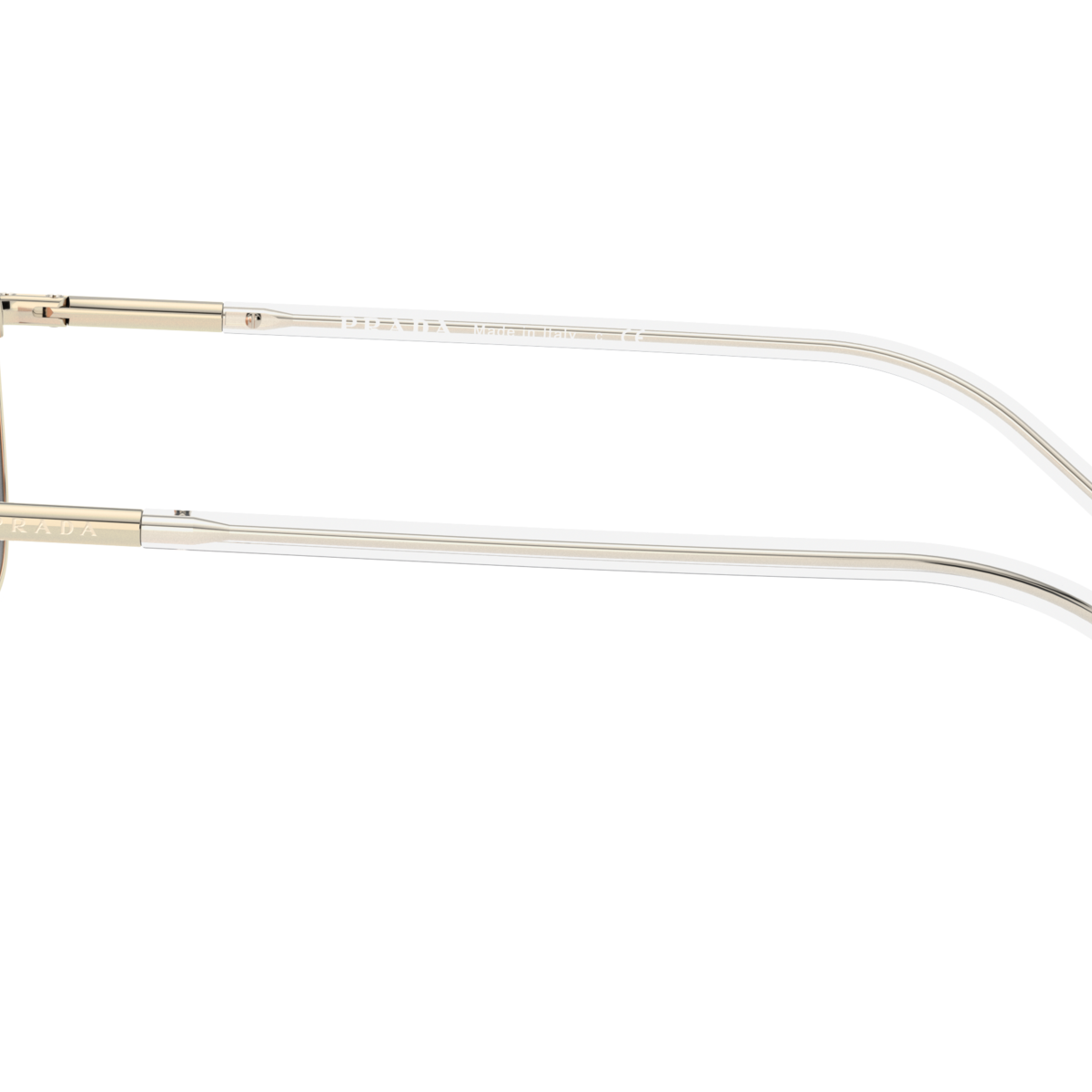 Prada PR 67XS ZVN09D Pale Gold, side view showing the temple
