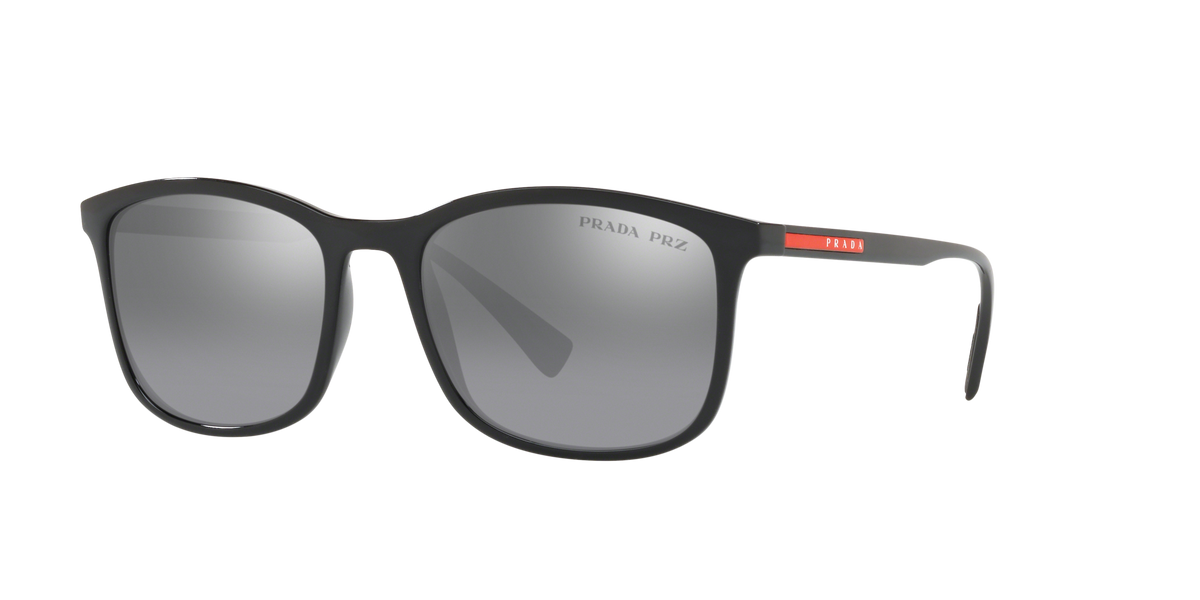 Prada Linea Rossa PS 01TS Black 1AB2F2 three-quarter view