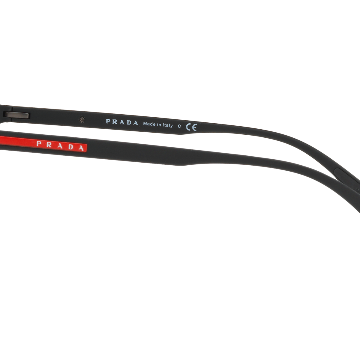 Prada Linea Rossa PS 01TS Black Rubber DG00A7 side view