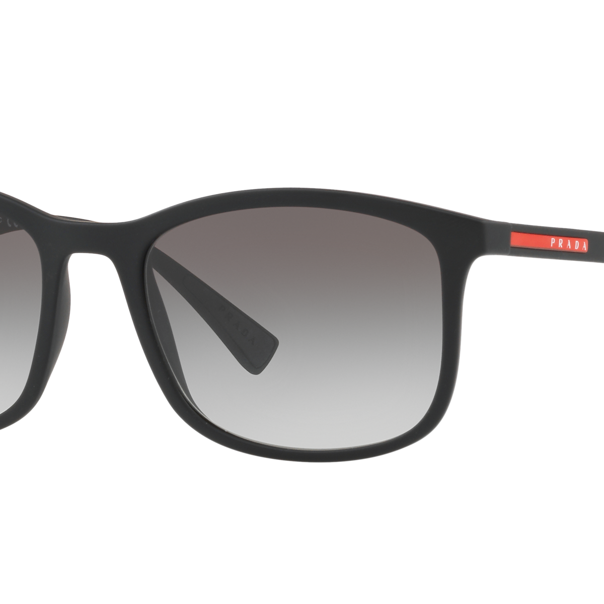 Prada Linea Rossa PS 01TS Black Rubber DG00A7 three-quarter view