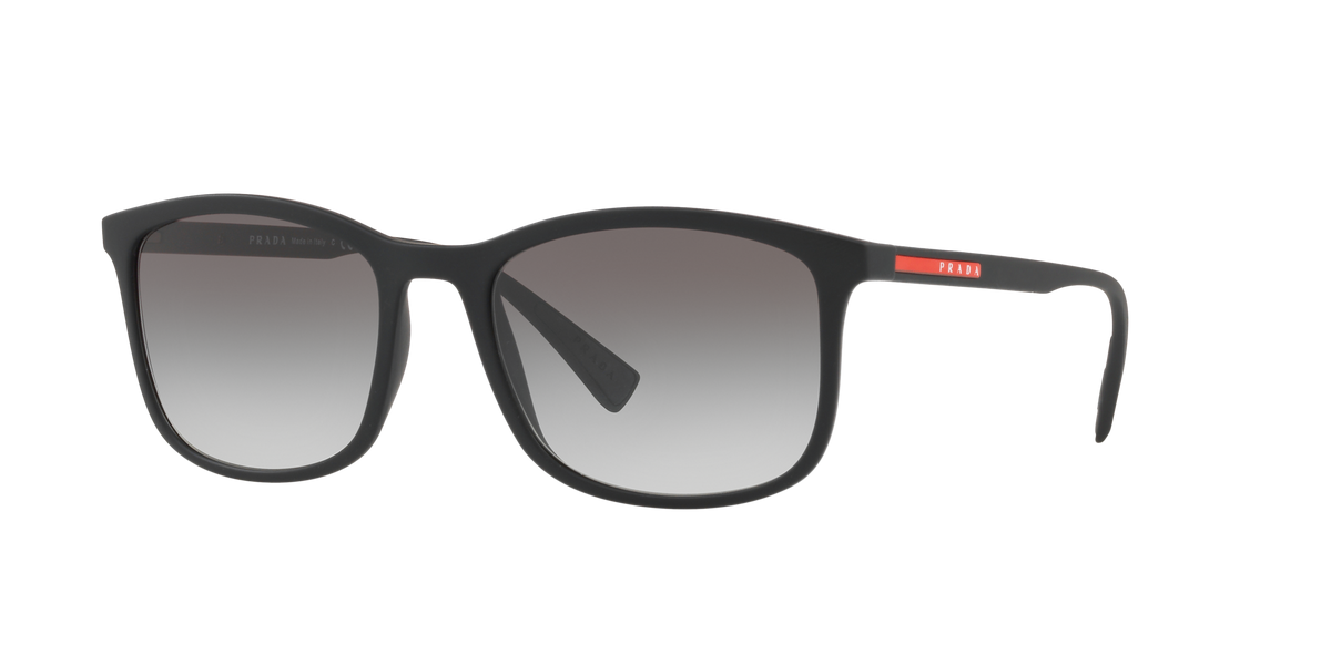 Prada Linea Rossa PS 01TS Black Rubber DG00A7 three-quarter view