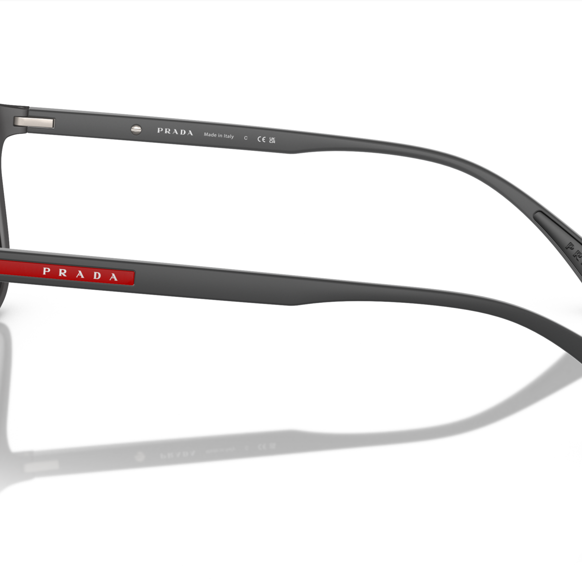 Prada Linea Rossa PS 01TS Black Rubber DG02B0 side view