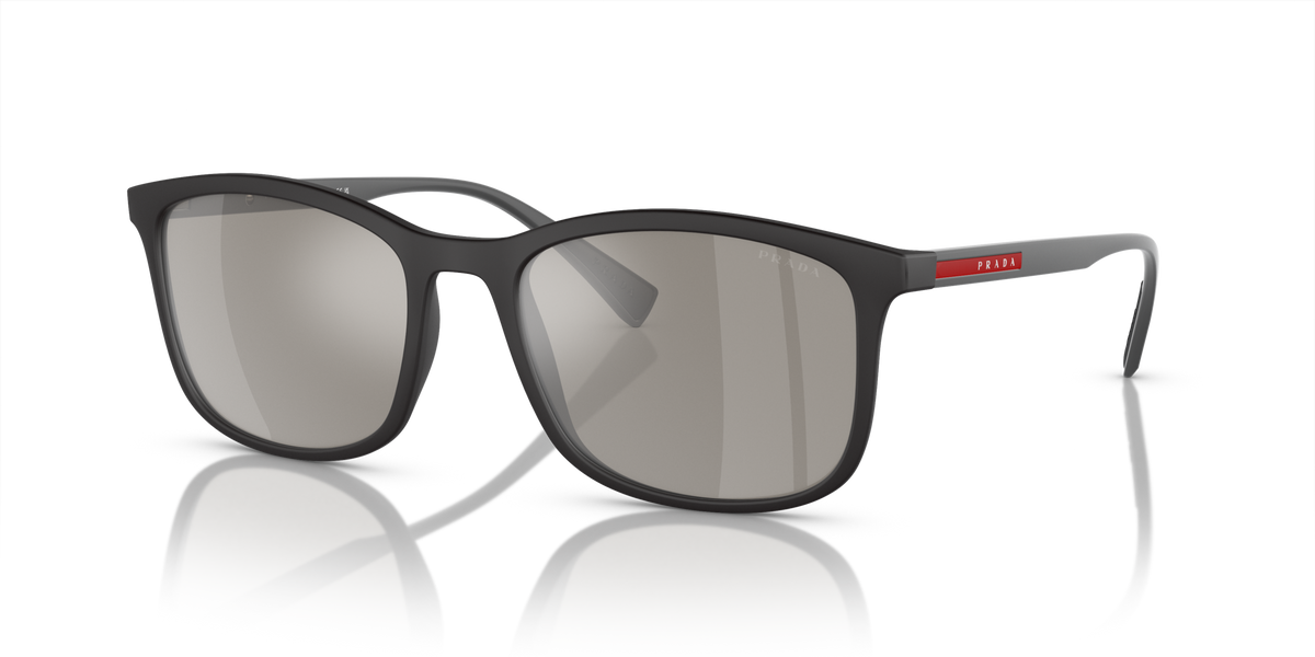 Prada Linea Rossa PS 01TS Black Rubber DG02B0 three-quarter view