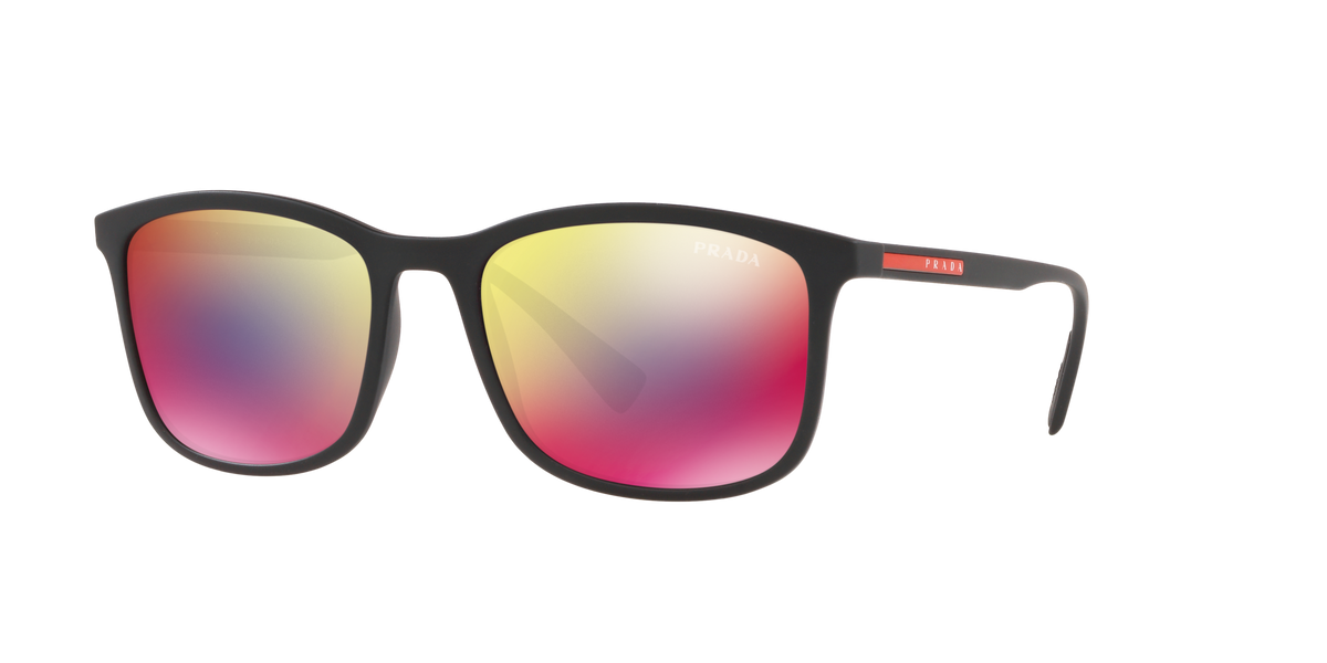 Prada Linea Rossa PS 01TS Black Rubber DG09Q1 three-quarter view