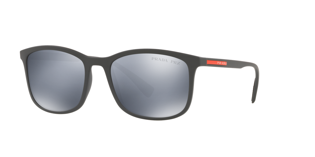 Prada Linea Rossa PS 01TS Grey Rubber UFK07H three-quarter view