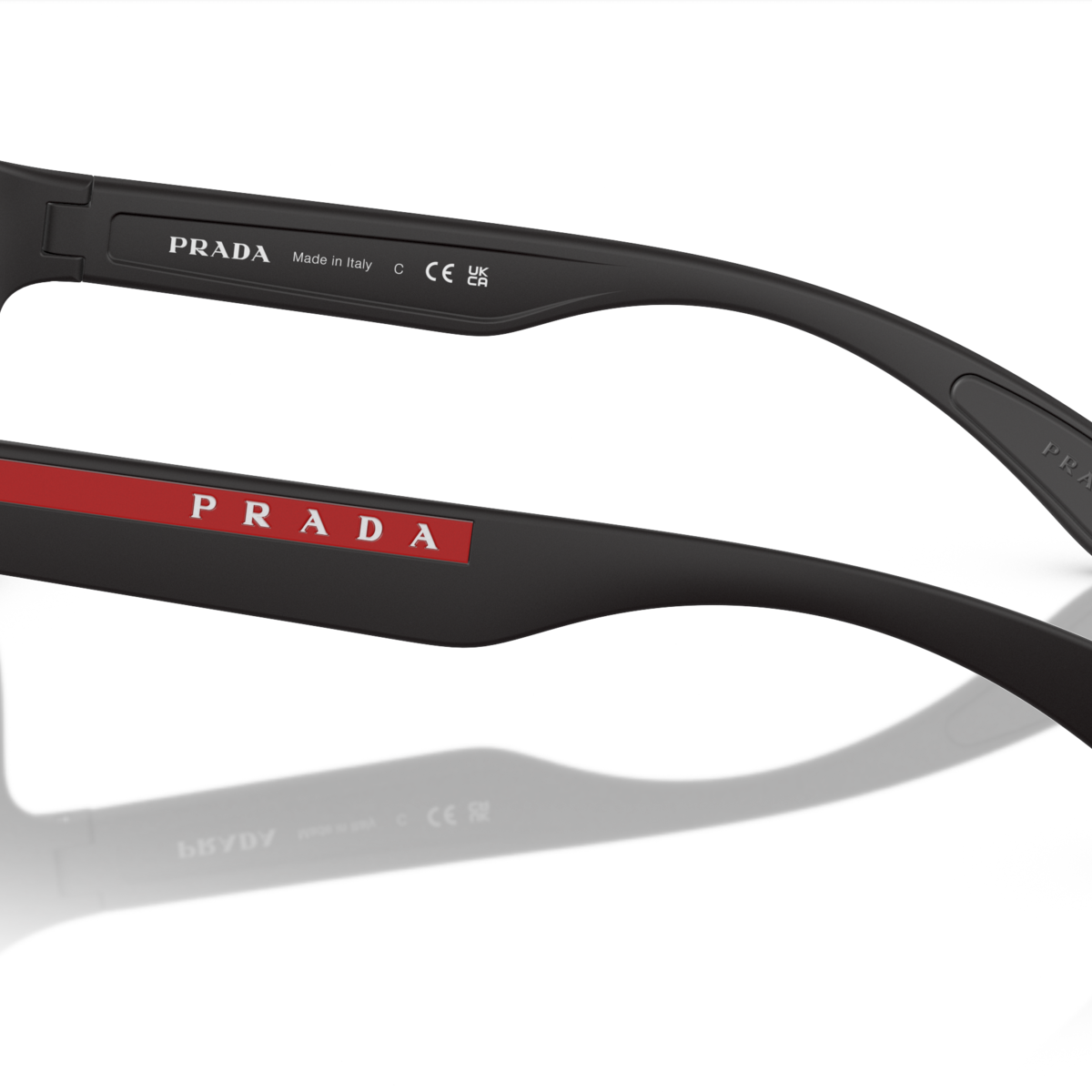 Prada Linea Rossa PS 01US Black Rubber DG05S0 side view
