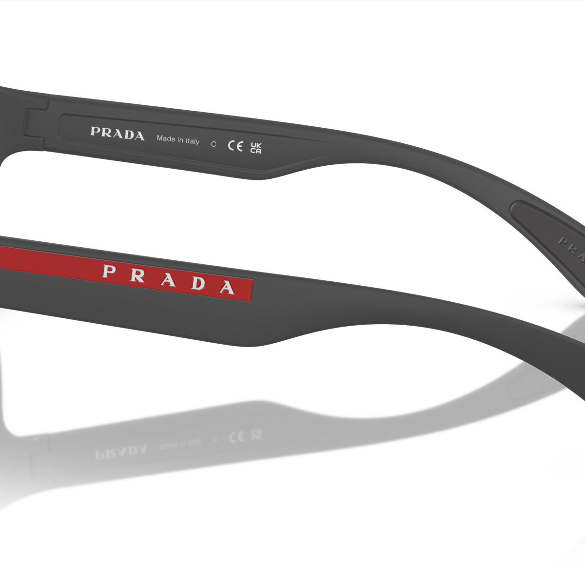 Prada Linea Rossa PS 01US Grey Rubber UFK5L0 side view