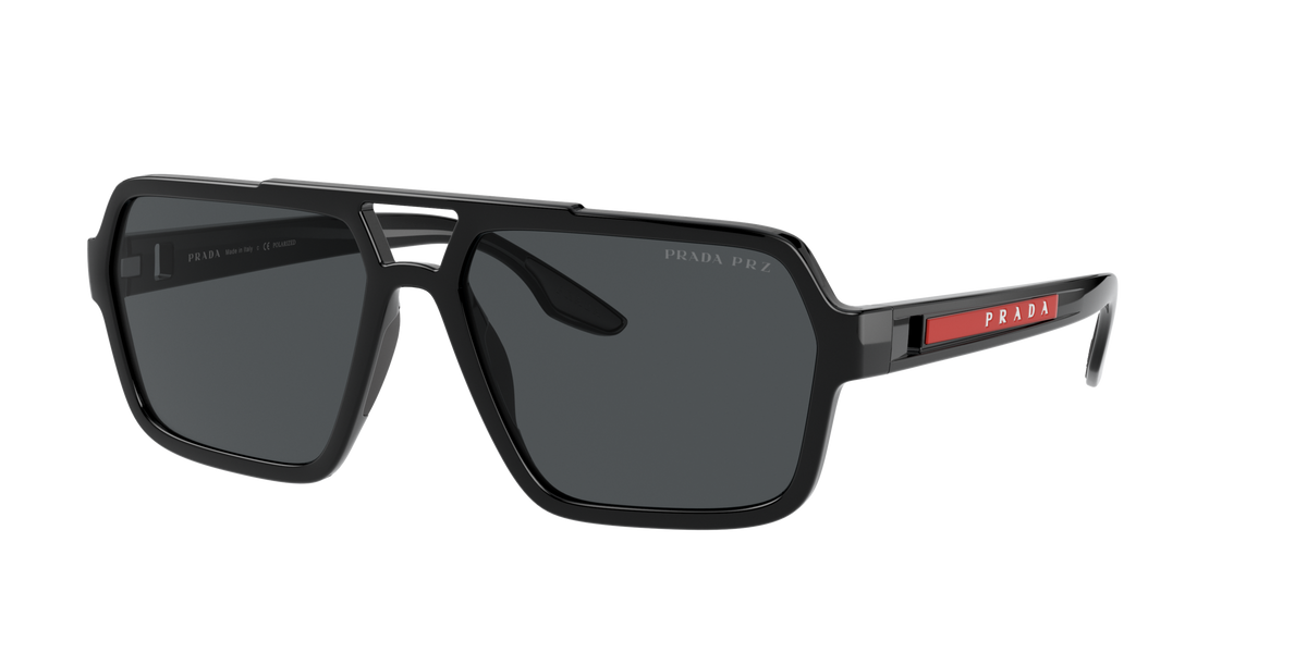 Prada Linea Rossa PS 01XS Black 1AB02G three-quarter view