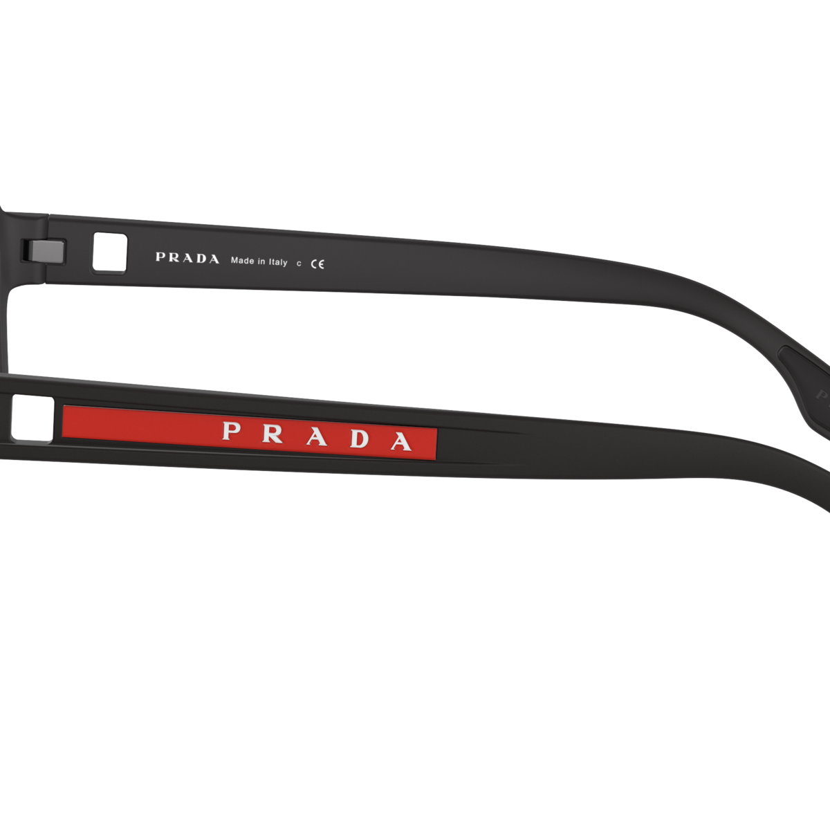 Prada Linea Rossa PS 01XS Black Rubber DG008F side view
