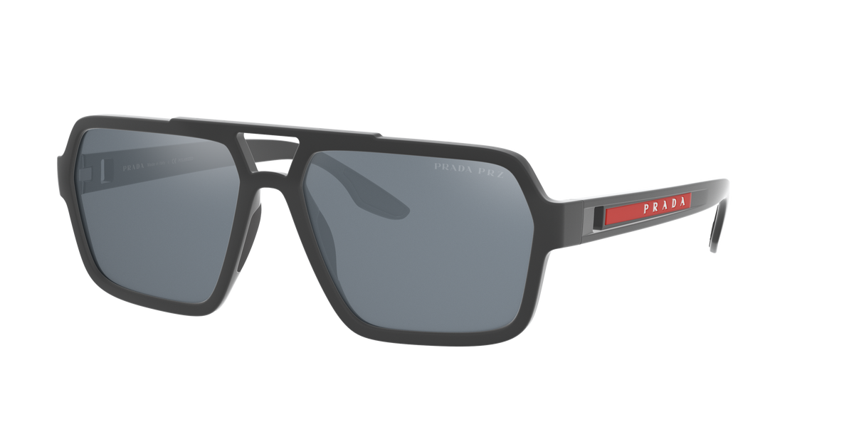 Prada Linea Rossa PS 01XS Grey Rubber UFK07H three-quarter view