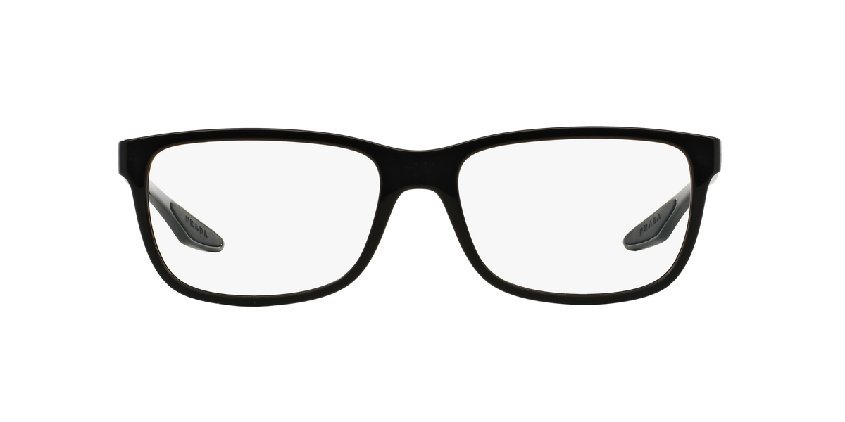 Prada Linea Rossa PS 02GV Gloss Black Gradient Matte UB71O1 three-quarter view