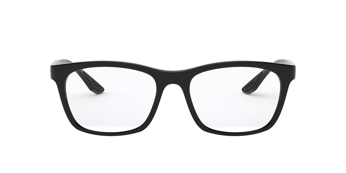 Prada Linea Rossa PS 02NV Black 1AB1O1 three-quarter view