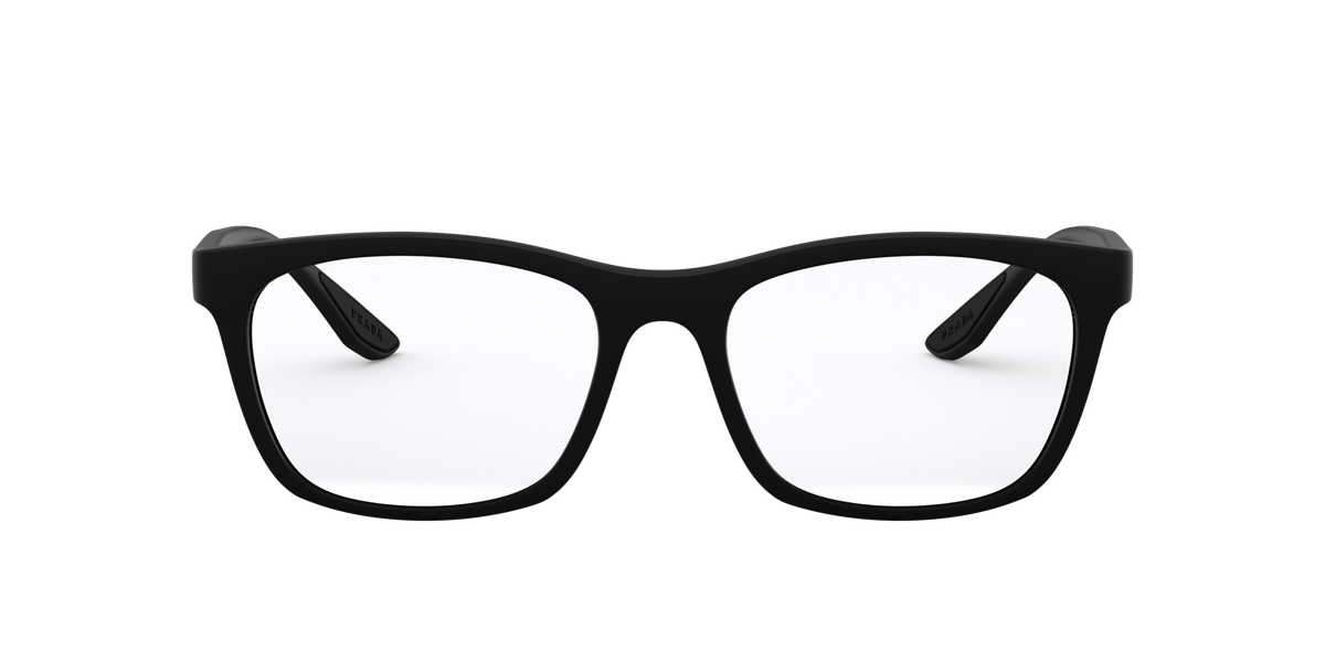 Prada Linea Rossa PS 02NV Rubber Black DG01O1 three-quarter view