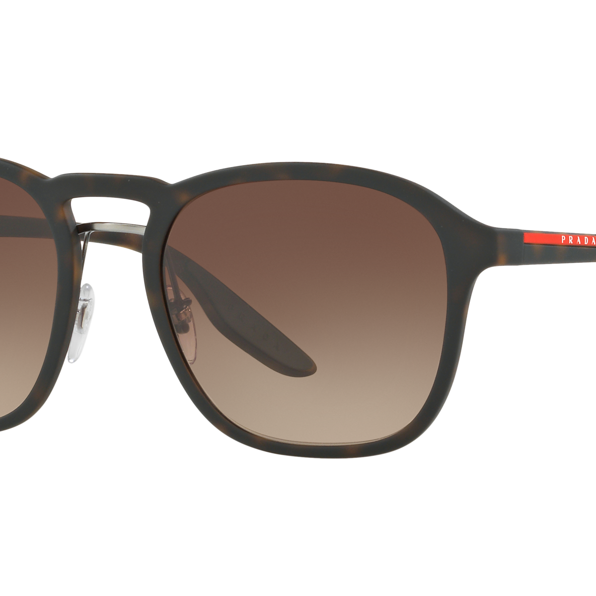 Prada Linea Rossa PS 02SS Havana Rubber U616S1 three-quarter view