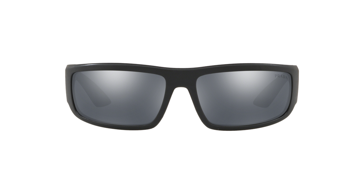 Prada Linea Rossa PS 02US Black 1BO5L0 three-quarter view