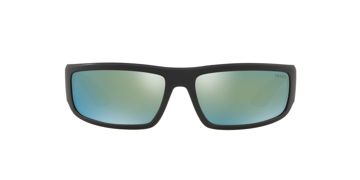 Prada Linea Rossa PS 02US Black/Green 3594J2 three-quarter view