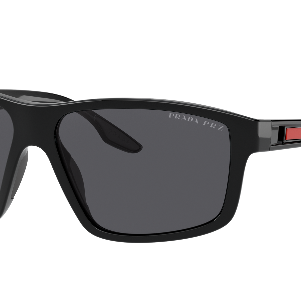 Prada Linea Rossa PS 02XS Black 1AB02G three-quarter view